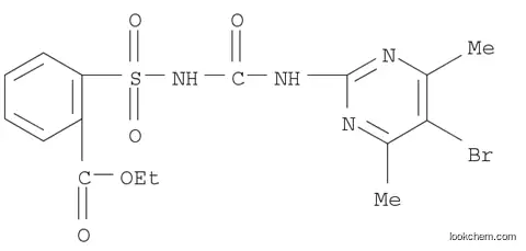 Molecular Structure of 912646-88-9 (Benzoic acid, 2-[[[[(5-bromo-4,6-dimethyl-2-pyrimidinyl)amino]carbonyl]amino]sulfonyl]-, ethyl ester)